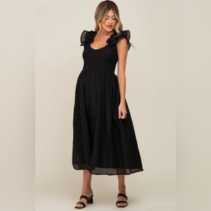 Black Midi Maternity Dress
